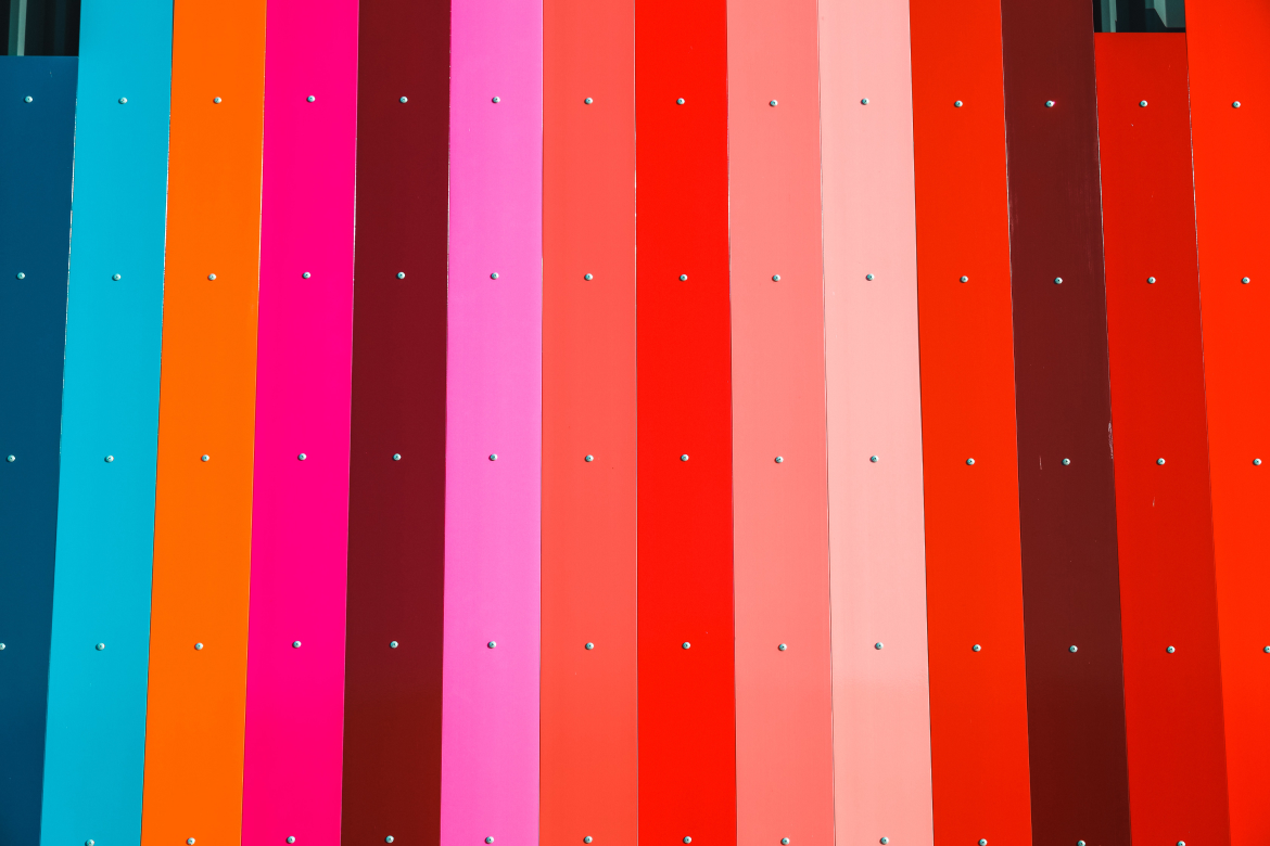 Rainbow colored fence