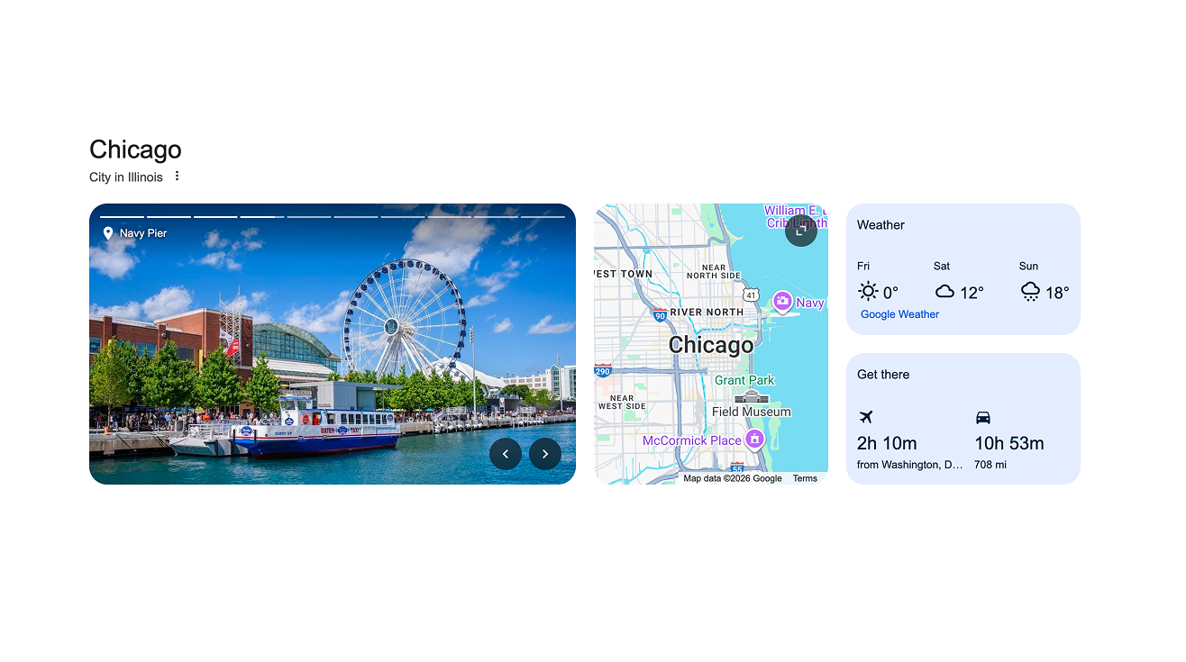 Bento Box layout from Google Search